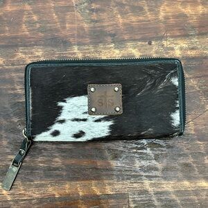 STS Black and White Cowhide Wallet